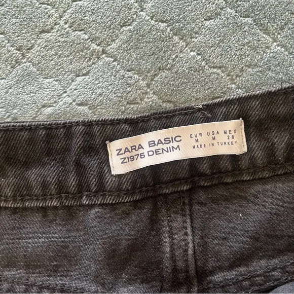 Zara Gray Mini dark gray Jean Pencil Skirt vampire vampcore whimsygoth